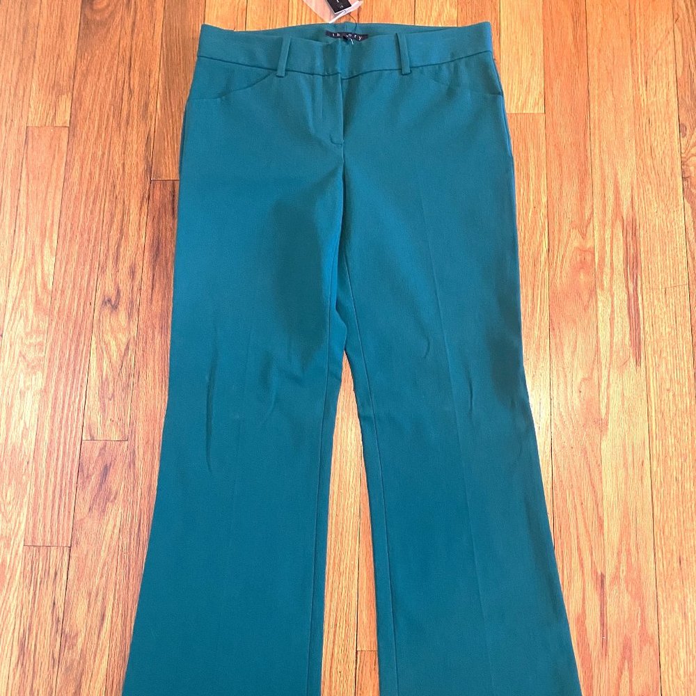 NWT Theory Emerald Green Bootcut Suit Pants Size 4